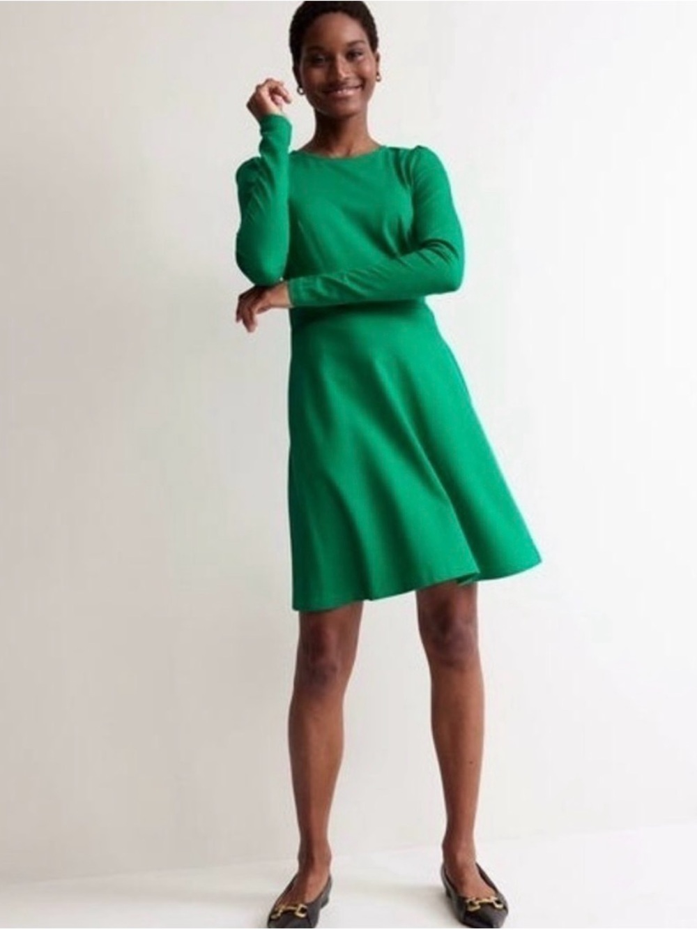 Boden Knit Dress in Veridian